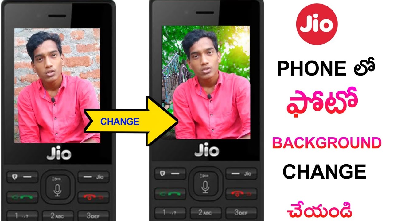 Jio phone లో photo background change చేయండి ఇలా - YouTube