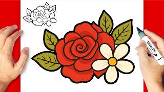 HOW TO DRAW A SIMPLE FLOWER 🌸 | EASY STEP-BY-STEP FLOWER DRAWING