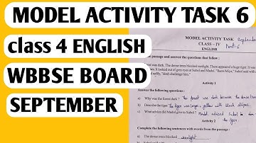 Class 4  PART 6 ENGLISH MODEL ACTIVITY TASK SEPTEMBER ইংরেজি