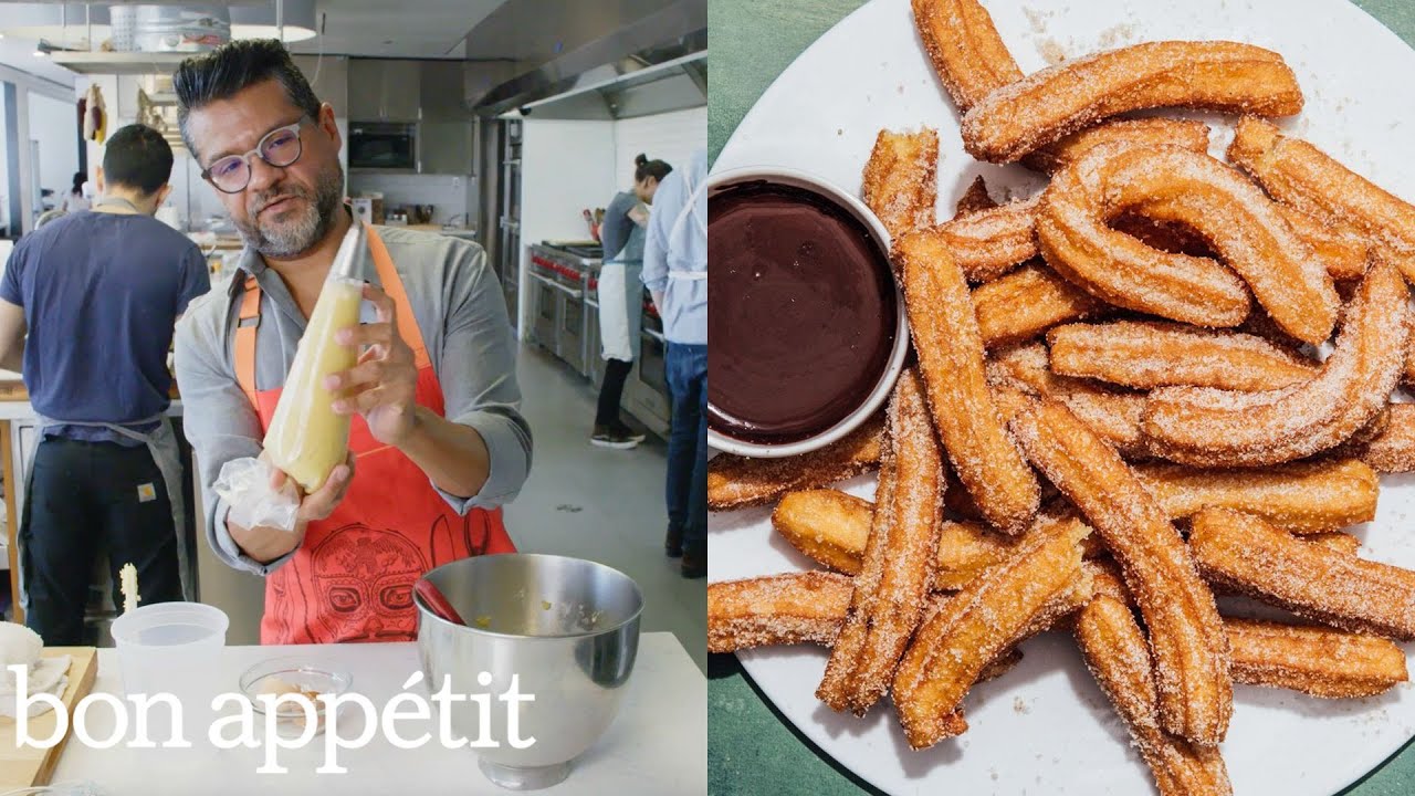 Rick Makes Churros with Chocolate Sauce, Mexico-Style   From the Test Kitchen   Bon Appetit