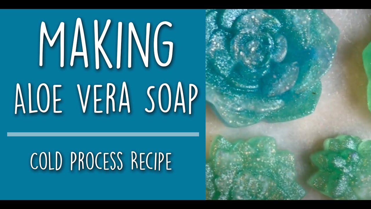 Using real aloe vera plant to make aloe vera cold process soap for