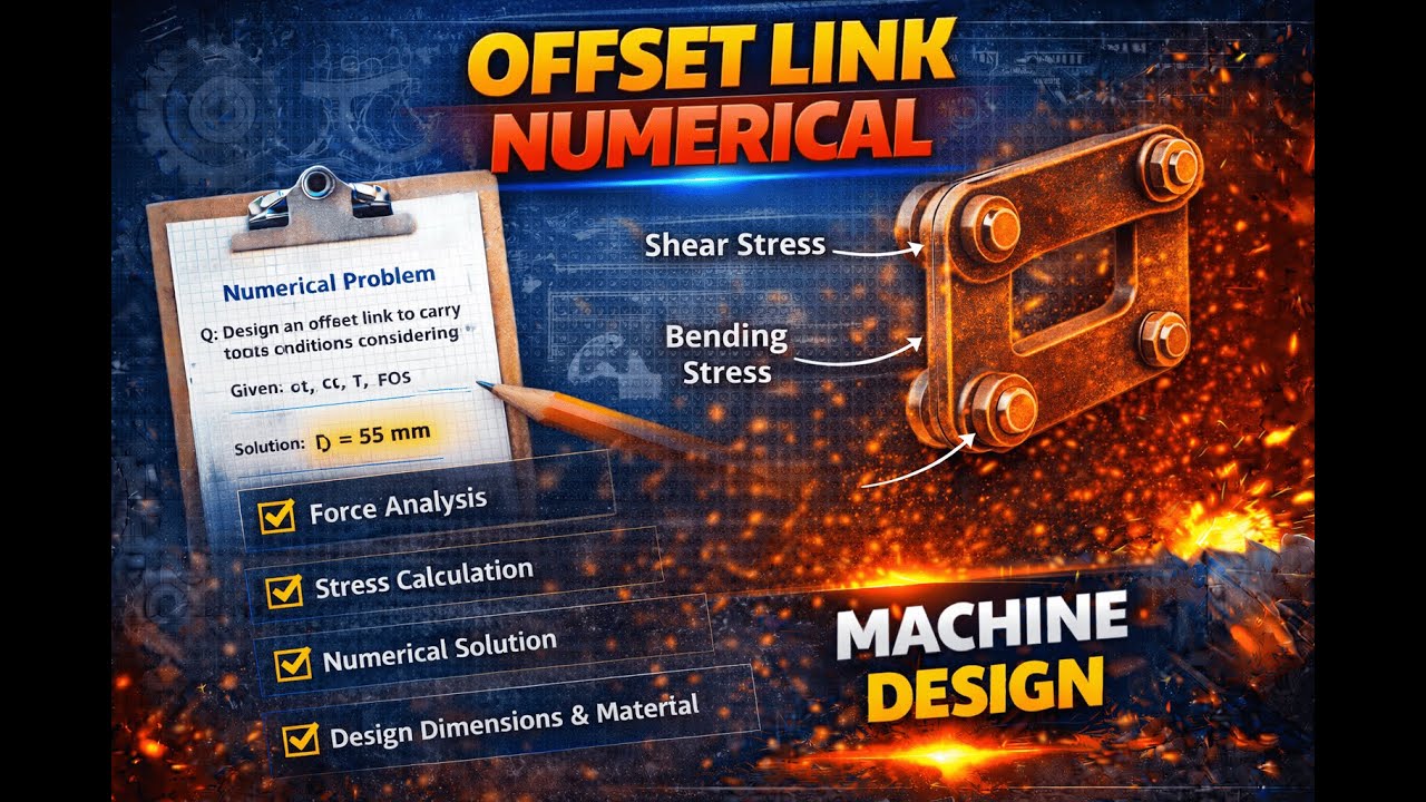 Offset Link Numericals | Machine Design | Mechanical Engineering