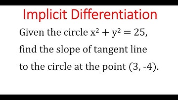 Implicit Differentiation: Slope Of Tangent Line To Circle At (3, -4)