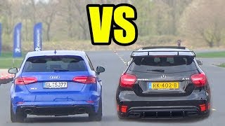 AUDI RS3 Vs Mercedes A45 AMG *SOUND BATTLE*😈😍 AUDI RS3 Vs Mercedes A45 AMG *SOUND BATTLE*😈😍