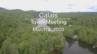 Calais Selectboard - Town Meeting March 3, 2020
