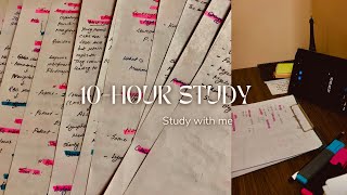 10-Hour Study with me|Time-lapse|lots of Notes taking📝,lots of Studying 📖| med student