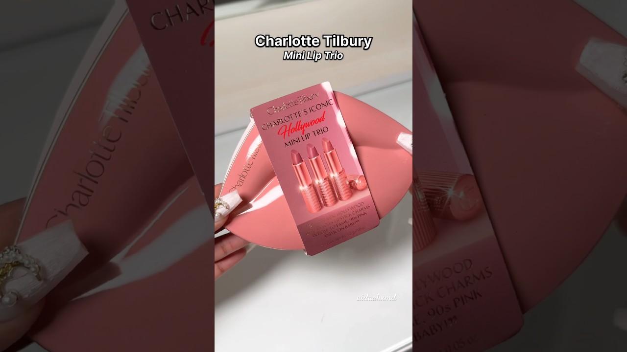 Lipstick swatches on brown skin | Charlotte Tilbury Mini Lip Trio 