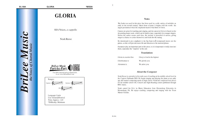 Gloria (BL1064) by Noah Reese