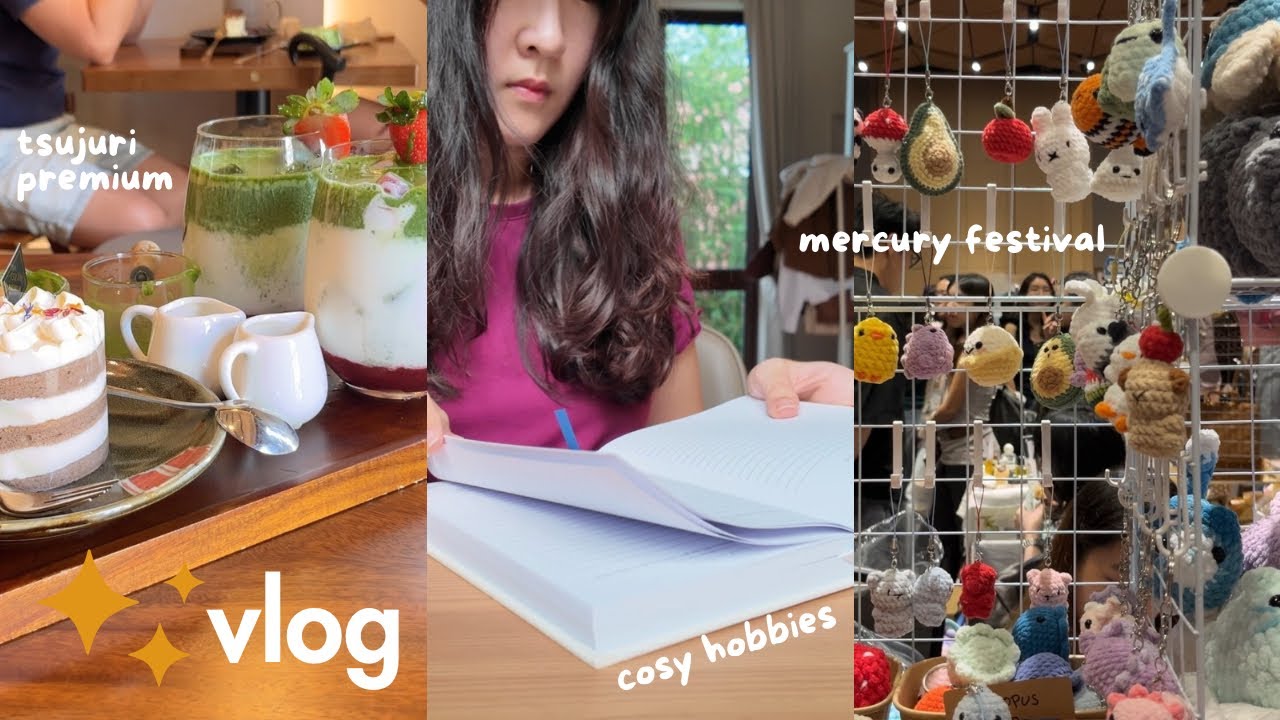 singapore vlog 🌿 first time crocheting 🧶 aesthetic matcha cafe, art & thrift market