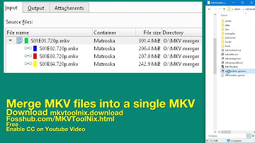 Merge join multi video for MKV include Subtitles select
