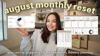 AUGUST MONTHLY RESET goal habit setting budgeting monthly planning