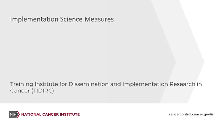 TIDIRC: Implementation Science Measures