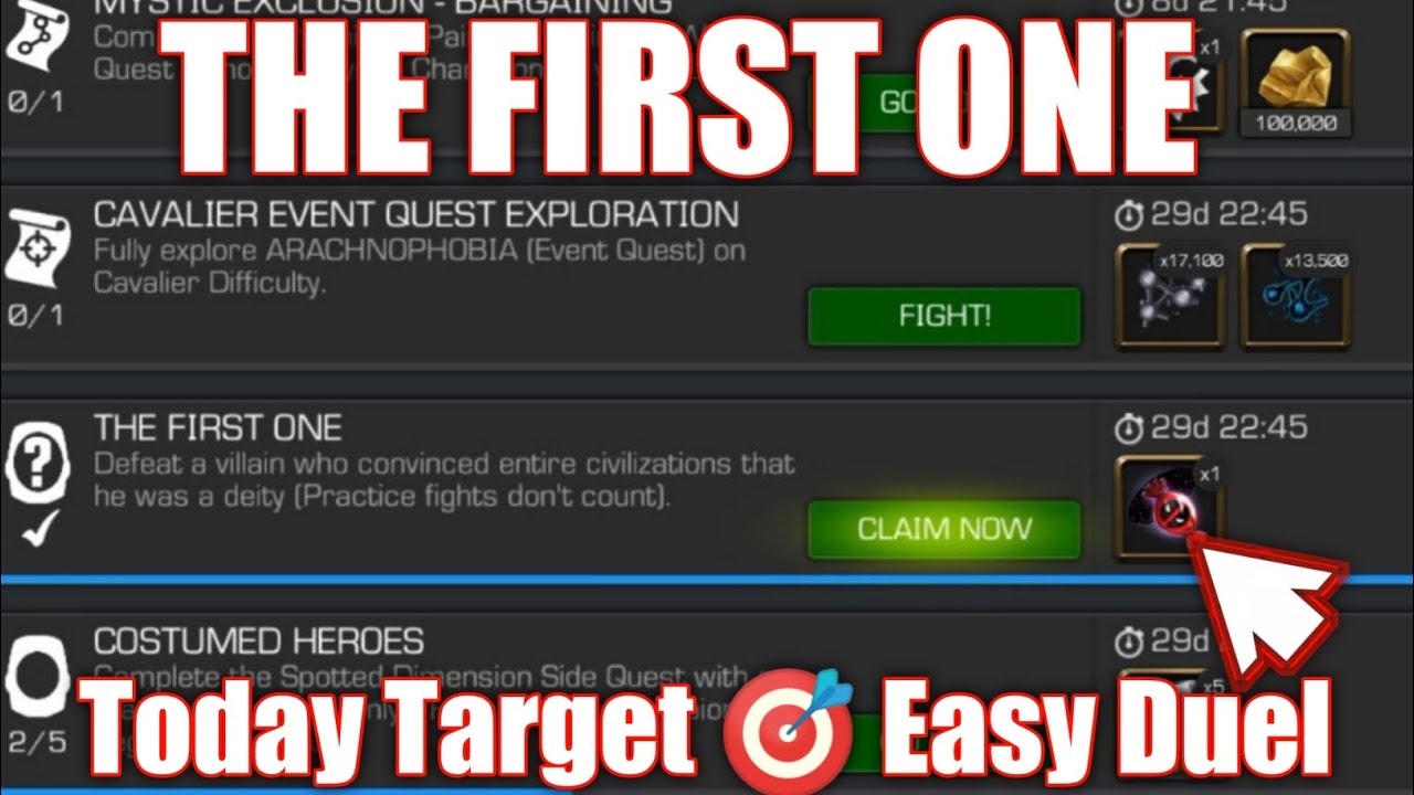MCOC Today Target 🎯 - The First One|Easy Duel|Marvel Contest Of Champions