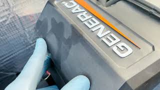 Generac 11k generator oil change, air filter replacement and battery check.