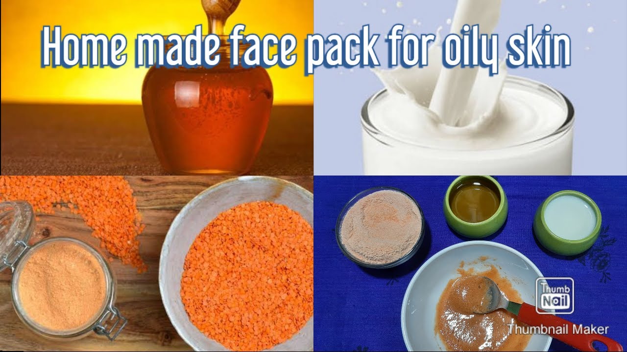 Home made face pack for oily skin//Lal masoor ki dal ko chehre par