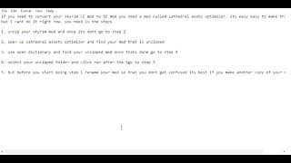 how to convert Skyrim mod to Skyrim special edition mod
