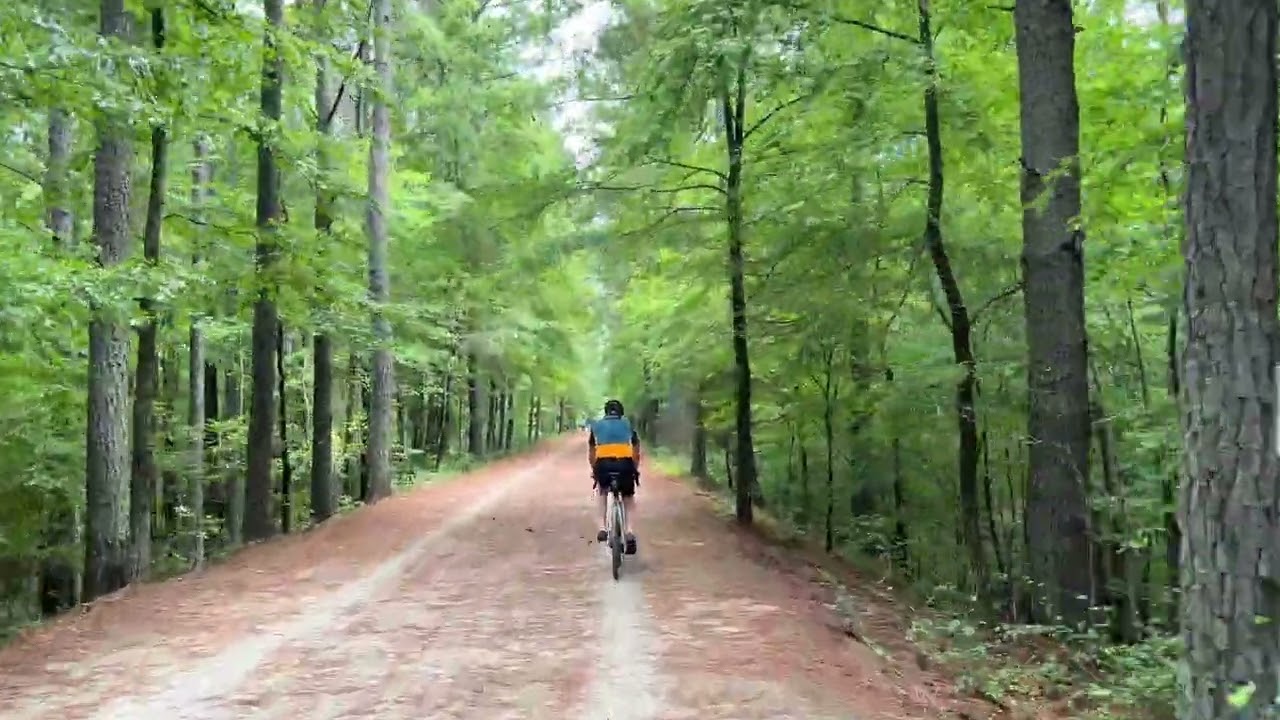 Bicycling on the American Tobacco Trail in Wake and Chatham counties in NC. 07/07/2024.