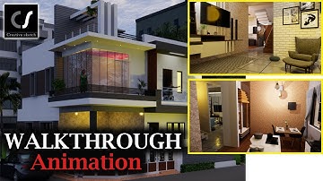 CONTEMPRORY 4BHK HOUSE WALKTHROUGH ANIMATION | 3D EXTERIOR AND INTERION made with sketchup | enscape