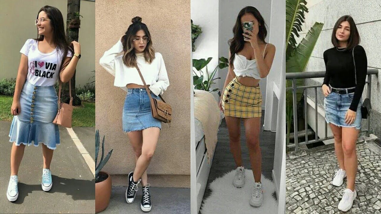 ? OUTFITS Con FALDAS Y TENIS De MODA Y TENDENCIA 2021 // Cortas Y Largas▫  - YouTube