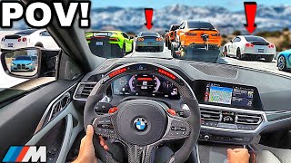 Chasing Nissan GTR Drivers In A Straight Piped BMW M4 G82 [LOUD EXHAUST POV]