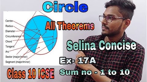 Circles | Class 10 ICSE | Selina Concise | Ex- 17A | Sum no - 1 to 10 | With theorems|