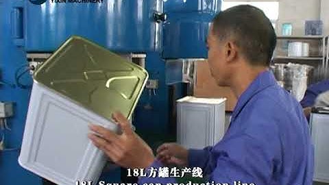 Semi-automatic 18L square tin can making line video