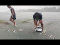           village fishing in havvy rainy day