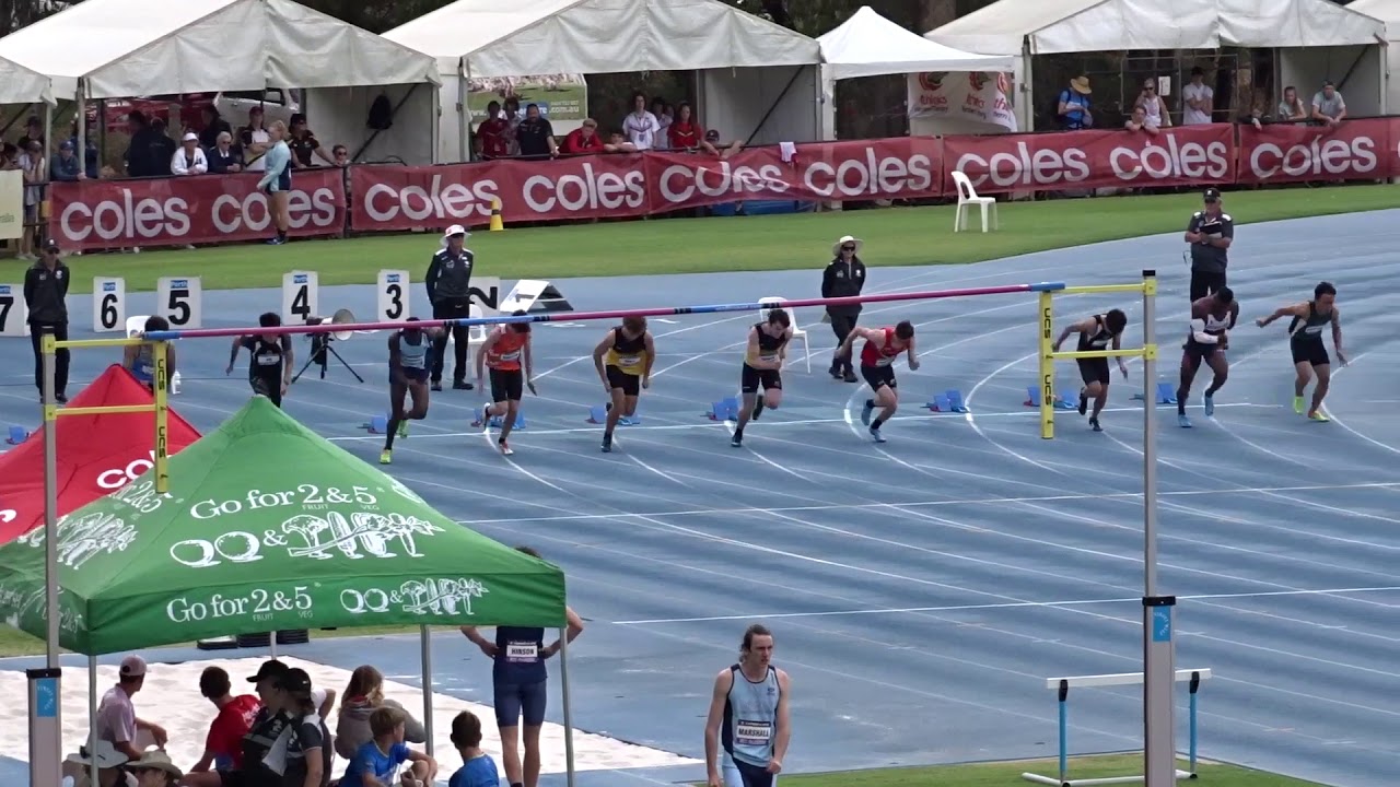 Ht1. 100m U18yrs Men, Australian All Schools Championships,WA Athletics Stadium, Perth 7/12/2019
