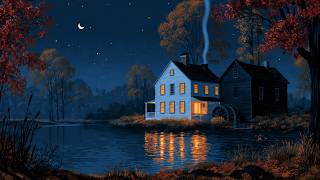 1940s, a calm night across the millpond | soft oldies from inside the house | sleep, relax screenshot 3