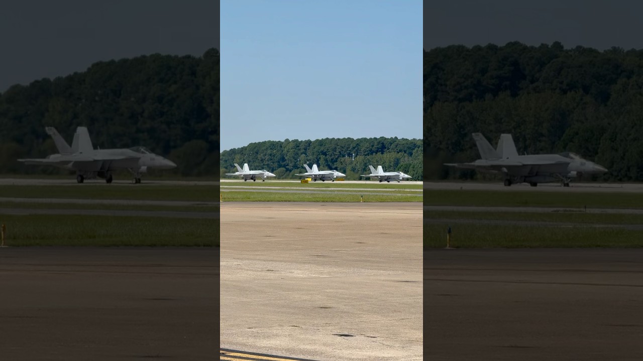 United States Navy F-18 Super Hornets departing 2025 NAS Oceana Air Show “Air Power Demo”!