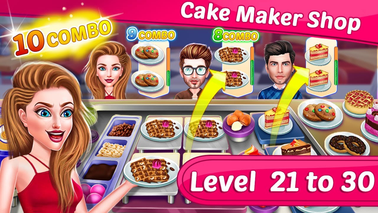 Cake Shop Cafe Pastries & Waffles Cooking Game || Truck #1 || Gameplay Level 21 to 30