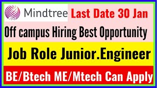 Mindtree Off Campus Hiring For Junior Engineer Apply Now
