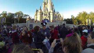 Marriage Proposal in front of Cinderellas Castle at Magic Kingdom Walt Disney World