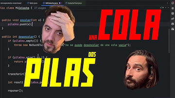 Una cola con dos pilas. Ejercicio de programación FAANG.
