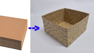 Realistic Mini Basket From Cardboard | DIY Handmade Cardboard Craft | Best Display Ideas