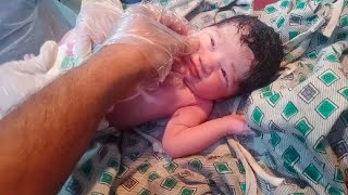 New born female baby very cute came for cleaning baby is delivred through c.section baby is 💞