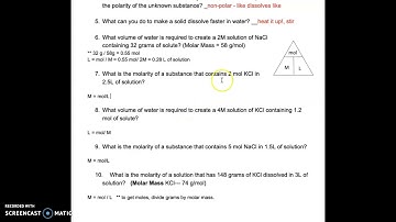 Molarity Practice Problems