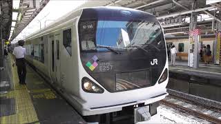 【列車発着・通過シーン JR東日本編69】中央本線E257系0番台M116編成 特急かいじ103号甲府行 新宿駅発車