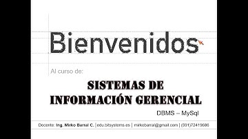 Sistemas de información gerencial - Sistemas de gestión de bases de datos(MySql)