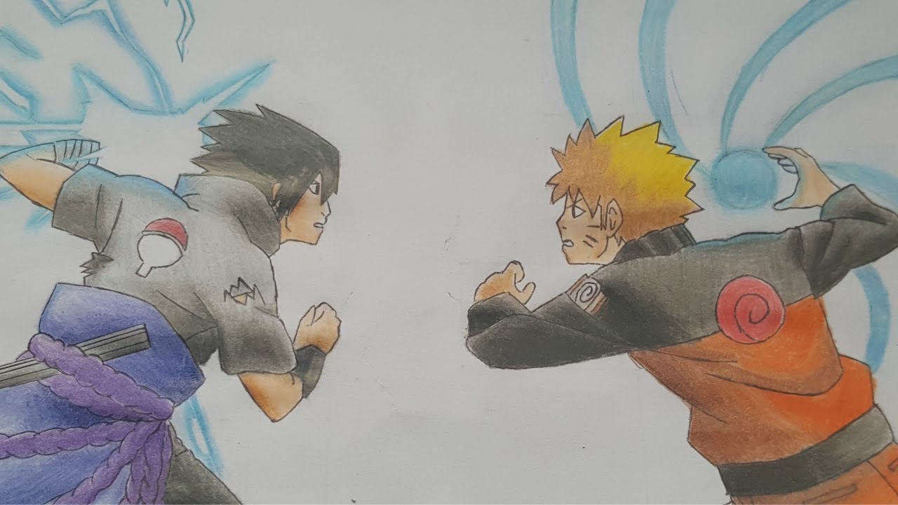 How To Draw Naruto And Sasuke Fighting Step By Step 