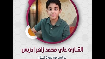 القارئ علي محمد زاهر إدريس - ما تيسر من سورة النمل