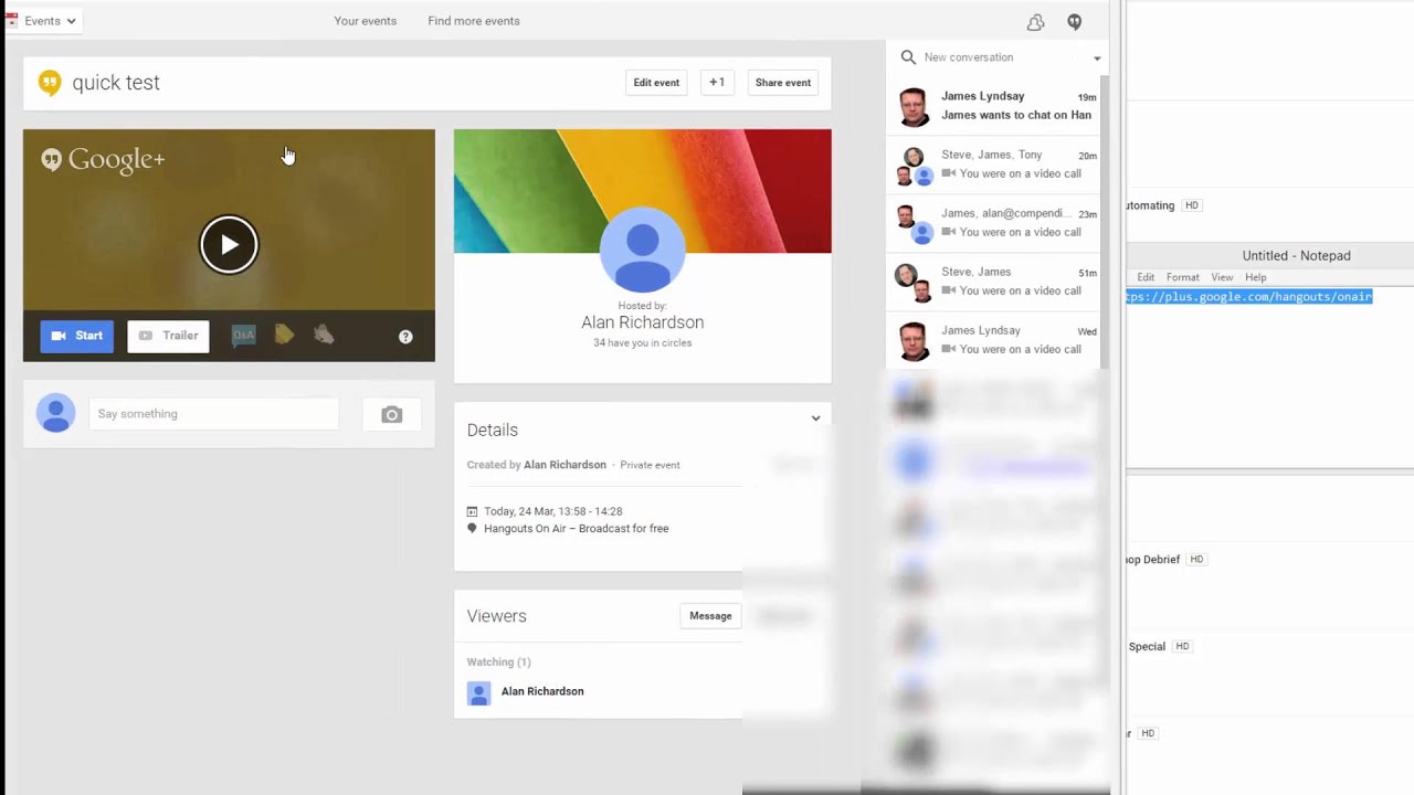 record youtube video google hangouts record youtube video google hangouts