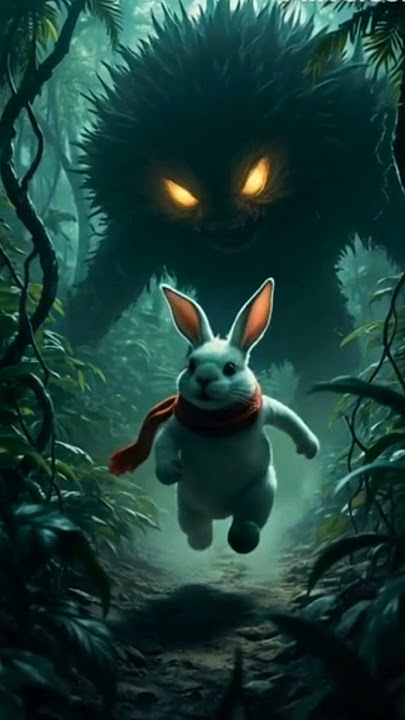 The rabbit is being chased by a monster #funnyrabbit #rabbit #mycuterabbit #rabbits #monster #short
