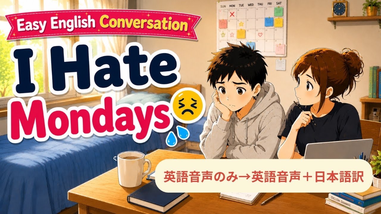 Easy English Conversation✨】月曜日いやだ〜！😣💦 vol.9 - YouTube