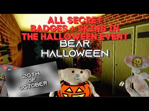 All 6 Secret Badges 5 Skins Added In Bear Halloween Event Roblox Youtube - roblox bear halloween 2020