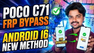 POCO C71 FRP Bypass Android 16 New Method 2026 🔓 | Without PC Poco C71 Google Account Unlock