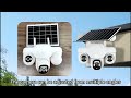 V380pro IP66 Triple Lens 3 PTZ Solar 4g Sim Card Cctv Camera with 8w Panel 8000mah Battery