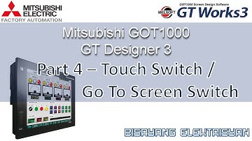 Mitsubishi HMI GOT GT Designer Part 4 - Go to Screen Switch (Filipino) with English Subtitle