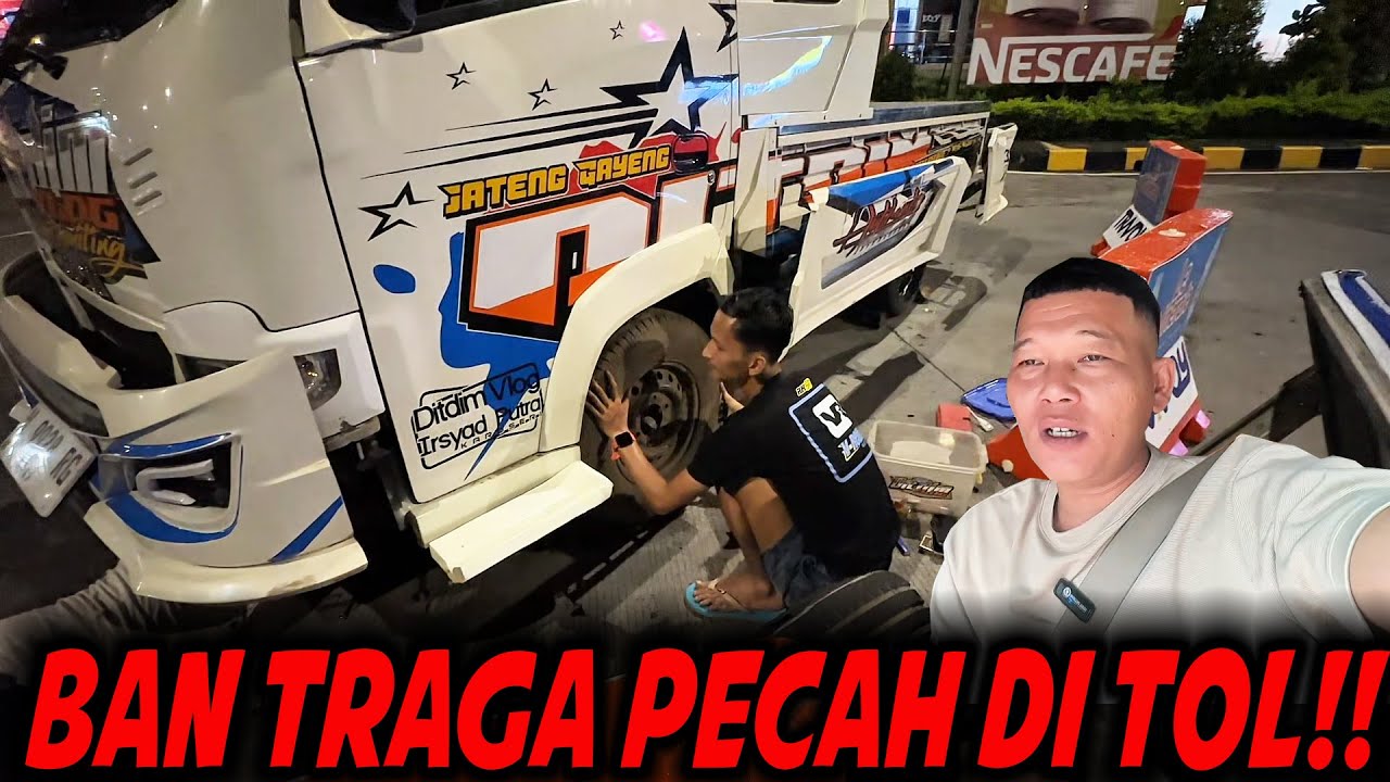 BAN PECAH TRAGA DI TOL SAAT JEMPUT TRAGA PULANG MUDIK..