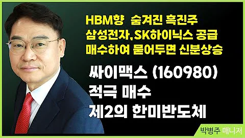 제2의 한미반도체 2탄 심봤다.HBM향  숨겨진 흑진주,매수하여 묻어두시면 신분상승할 종목 ,싸이맥스 (160980), 적극매수 (24.6.10)